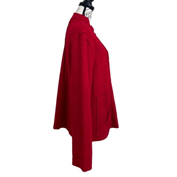 Coldwater Creek Women's Size L Jacket Blazer Red Rayon Wool Blend - Picture 2 of 8